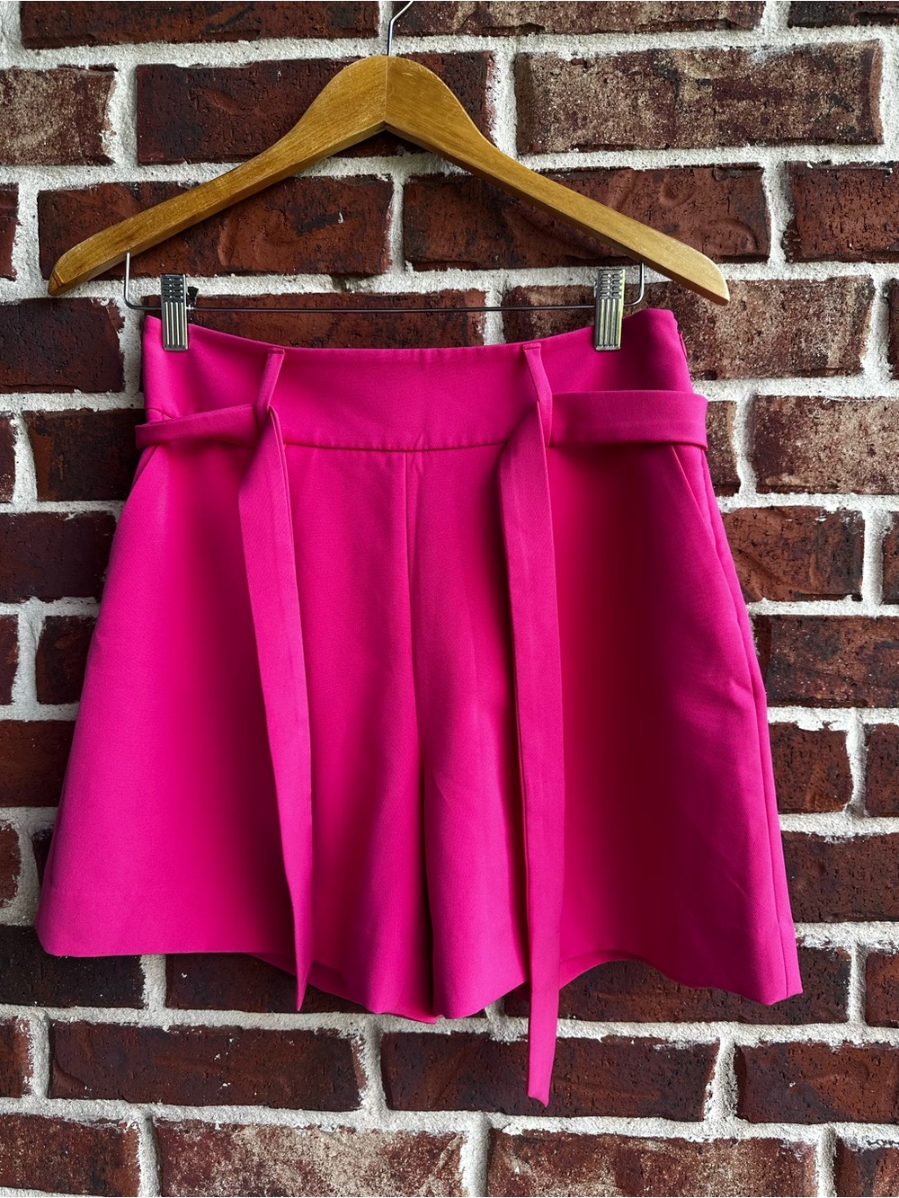 Fuchsia Tie-Waist A-Line Skirt